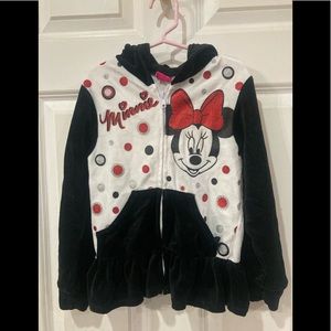 Disney Minnie Mouse velour black & white hoodie 6
